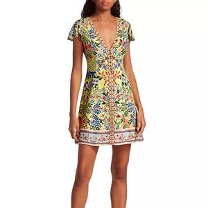 ALICE + OLIVIA HADLEY FLORAL MINI DRESS Size 4